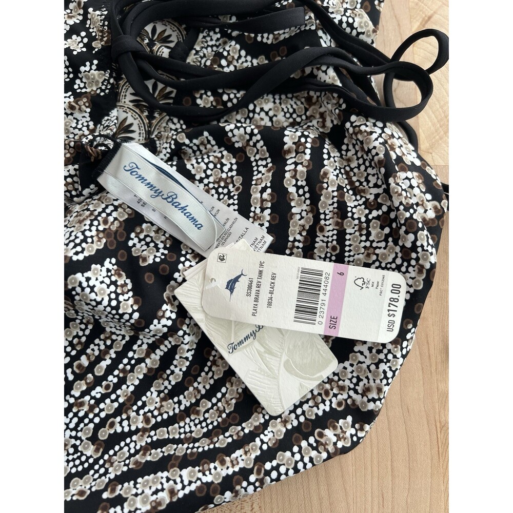 Tommy Bahama Playa Brava Reversible One Piece Swimsuit Blk & White Size 6 - NWT - Picture 7 of 11